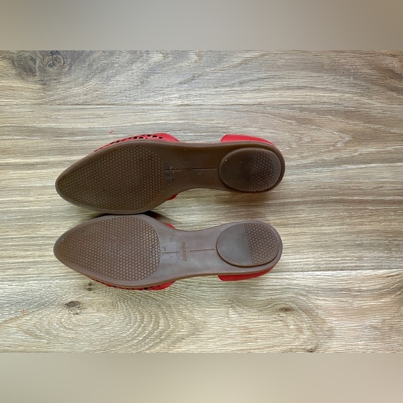 Dolce Vita Laynie D'Orsay Perforated Leather Flats Slide Orange-Red Women's US6 - Picture 5 of 5